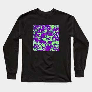 Green and Purple Pattern Long Sleeve T-Shirt